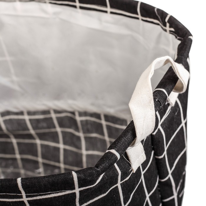 Корзина для белья, текстильная, цвет черный