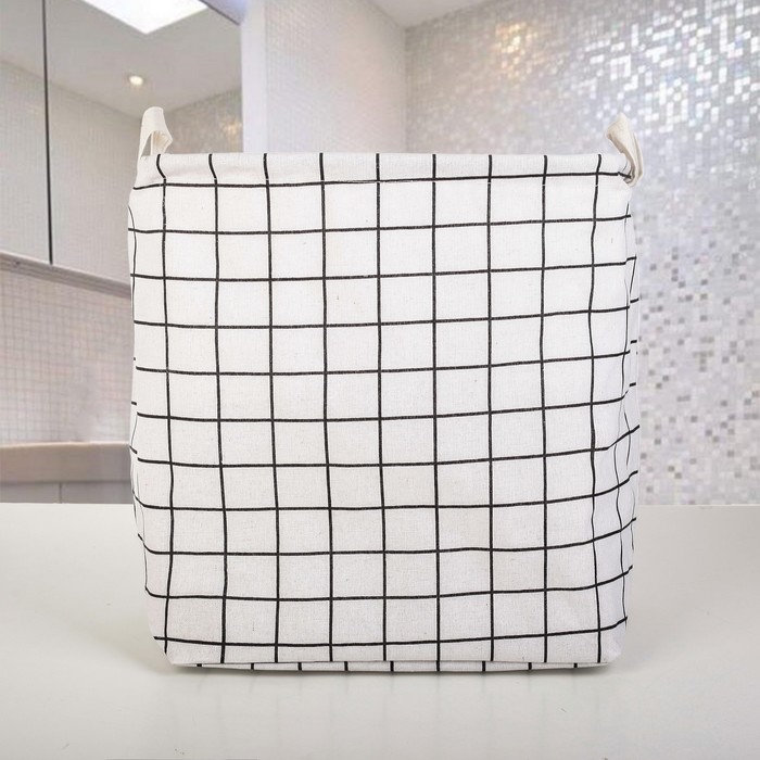 Корзина для белья, текстильная, цвет белый