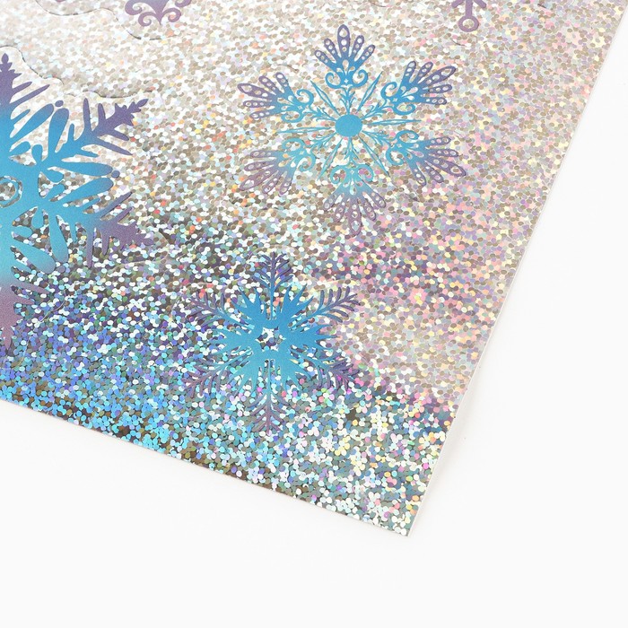 фото Интерьерная наклейка‒голография «сверкающие снежинки», 21 × 29,7 см арт узор