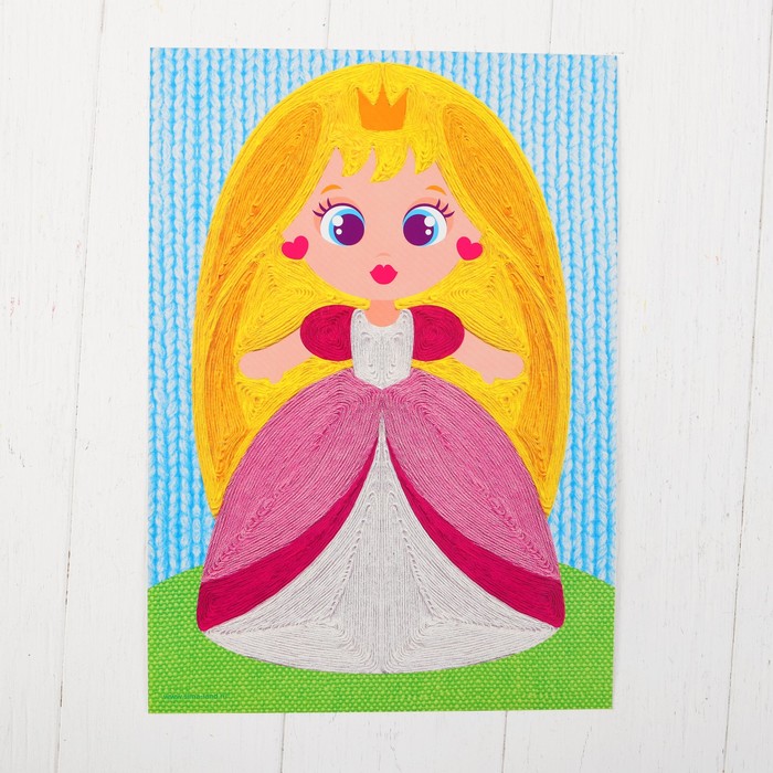 Аппликация нитками "Принцесса", А4