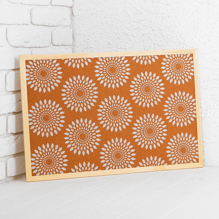 Доска пробковая в деревянной раме "Цветы", 60 × 40 см