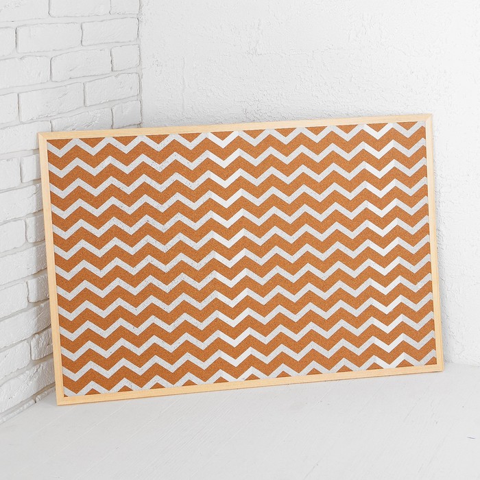 Доска пробковая в деревянной раме "Зигзаг", 90 × 60 см