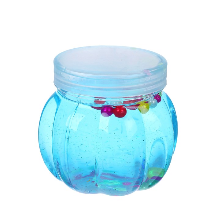 Лизун "Баночка" твердый с бусинами и звездами, цвета МИКС