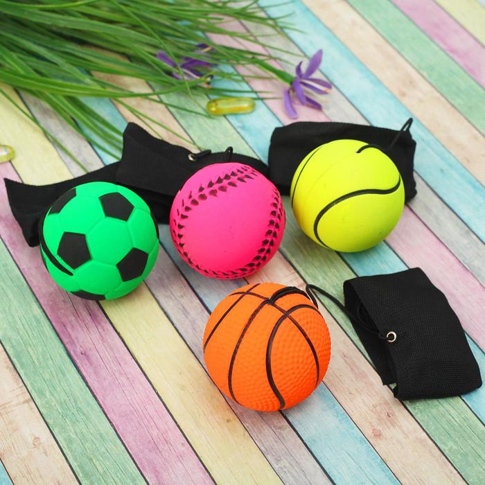 

Мяч мягкий «Спортсмен», 6 см, на резинке