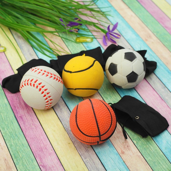 Мяч мягкий "Спорт" на резинке 6 см