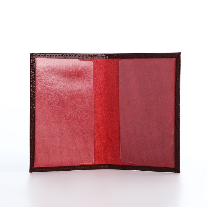 Обложка для паспорта, крокодил, цвет бордовый