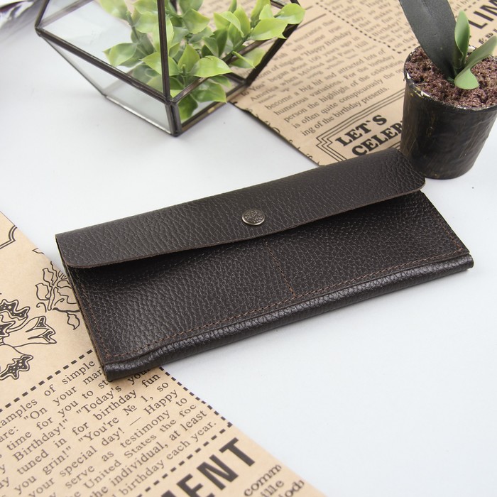 Кошелёк женский, 3 отдела, для кредиток, доллар, цвет коричневый