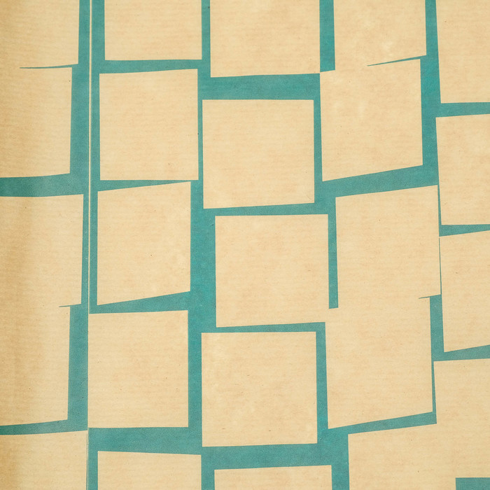 Бумага упаковочная крафт "Черепица Бирюза", 0.6 x 10 м