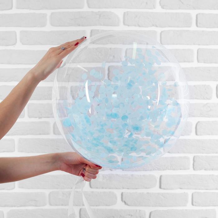 Шар полимерный 20" "Сфера", круги, бумага, цвет голубой, 1 шт