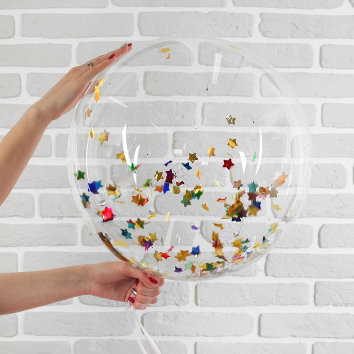 Шар полимерный 20" "Сфера", большие звезды, фольга, МИКС, 1 шт