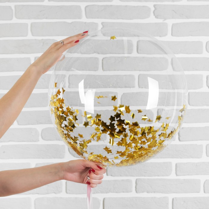 Шар полимерный 20" "Сфера", звезды, фольга, цвет золотой, 1 шт