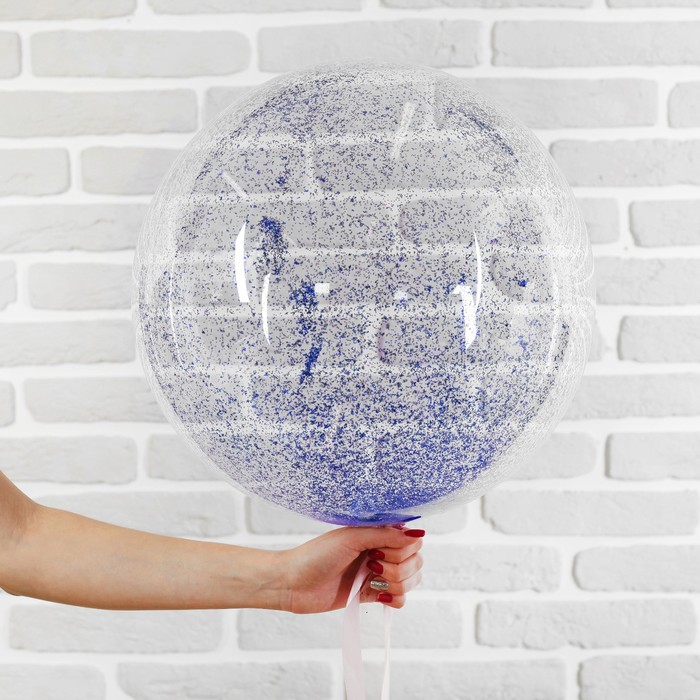 Шар полимерный 20" "Сфера", блестки, цвет синий, 1 шт