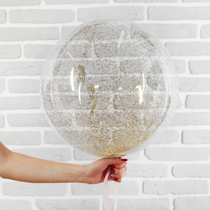 Шар полимерный 20" "Сфера", блестки, цвет золотой, 1 шт