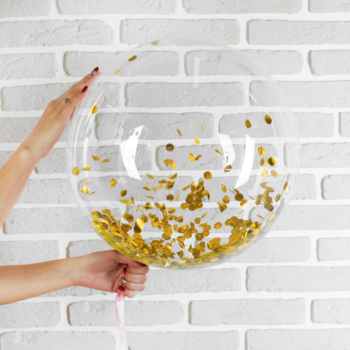 Шар полимерный 20" "Сфера", малые круги, фольга, цвет золотой, 1 шт