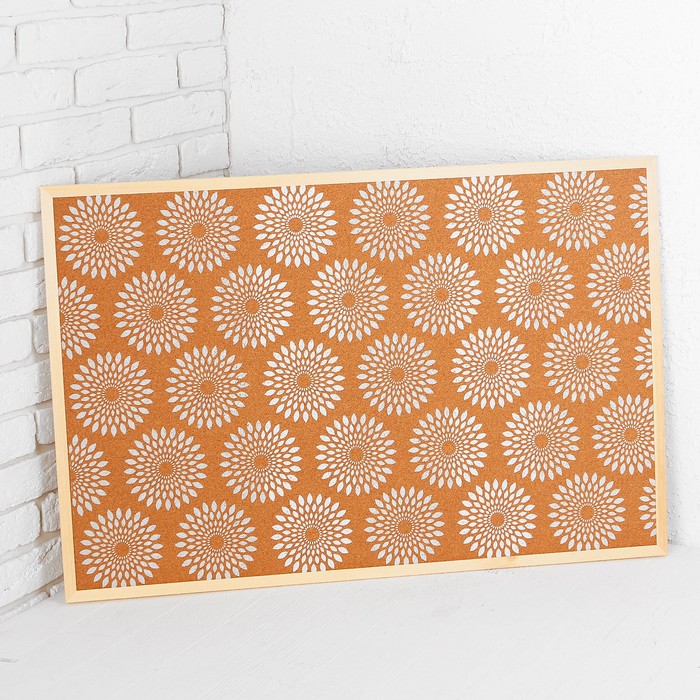 Доска пробковая в деревянной раме "Цветы", 100 × 60 см