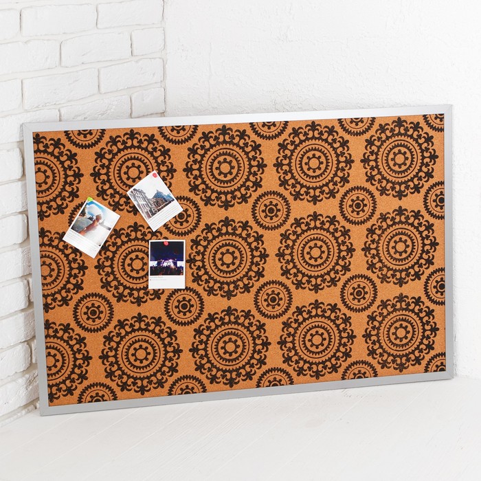 Доска пробковая в деревянной раме "Узор", 100 × 60 см