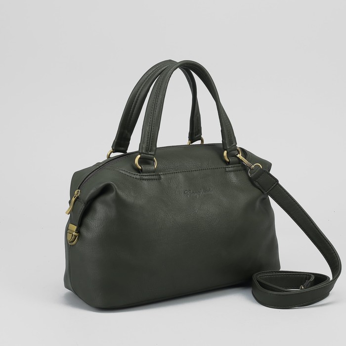 Сумка женская, отдел на молнии, наружный карман, цвет зелёный