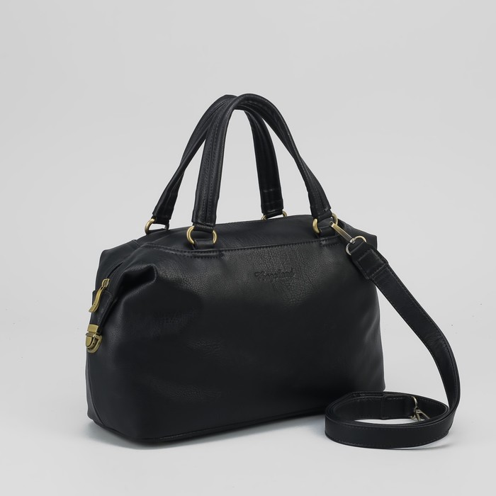 Сумка женская, отдел на молнии, наружный карман, цвет чёрный