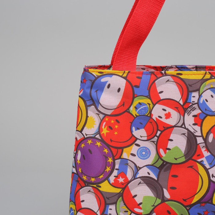 Сумка летняя "Шарики", отдел на молнии, цвет красный