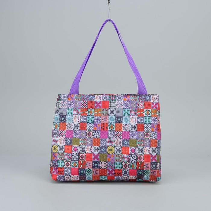 Сумка летняя, отдел на молнии, цвет сиреневый