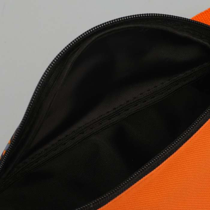 Сумка поясная "Абстракция"", отдел на молнии, регулируемый ремень, оранжевый/чёрный