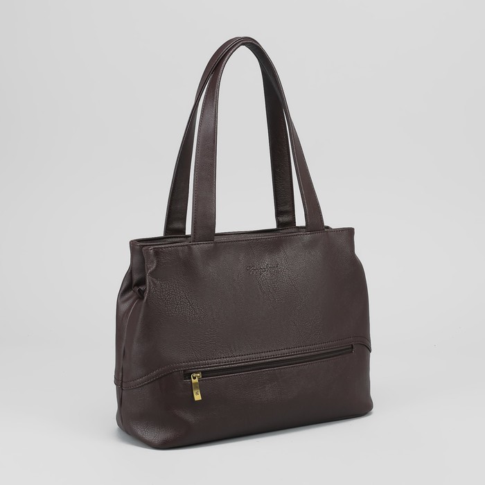 Сумка женская, отдел на молнии, наружный карман, цвет коричневый