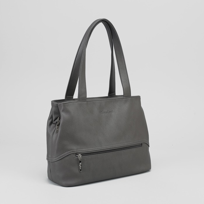 Сумка женская, отдел на молнии, наружный карман, цвет серый