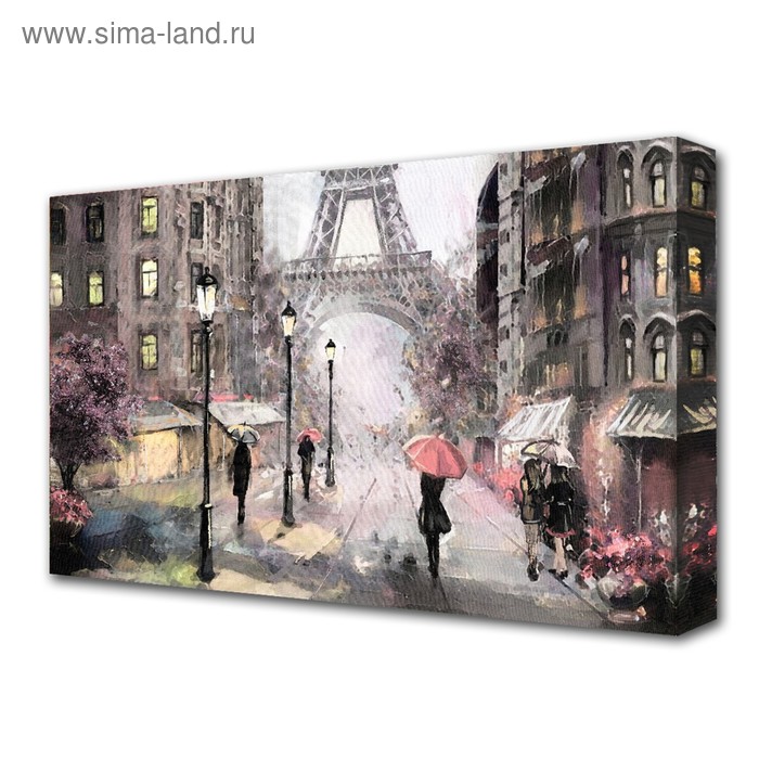 картина на холсте воспоминания парижа 60 100 см Картина на холсте Воспоминания Парижа 60*100 см