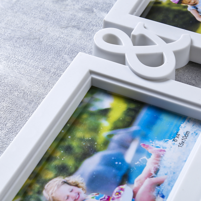 Фоторамка на 5 фото 10х15, 13х13 см свет 7 диодов "Любовь" белая 31,5х42х3 см