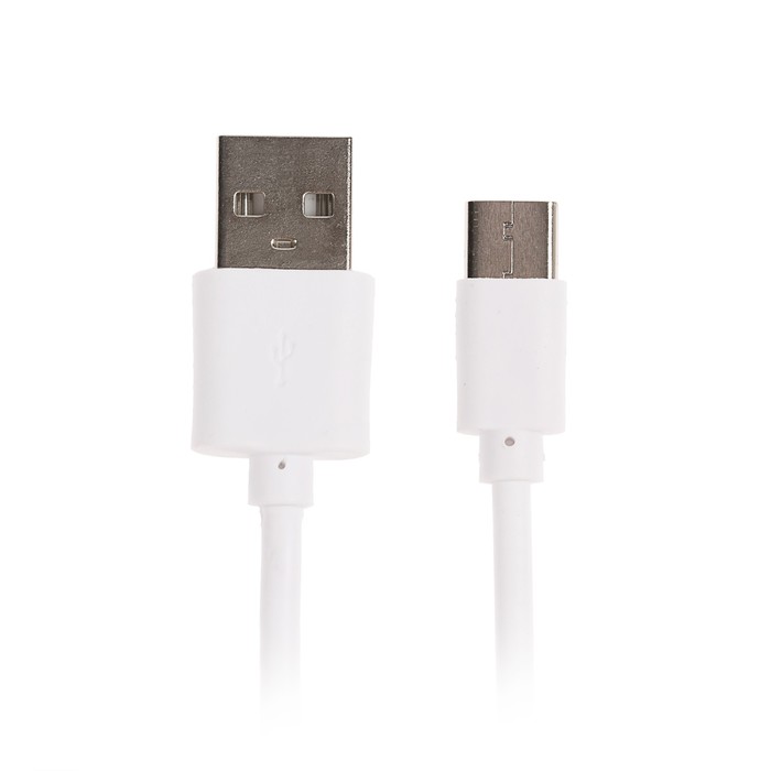 Шнур Luazon USB - Type C, 0,2 метра, белый, только зарядка