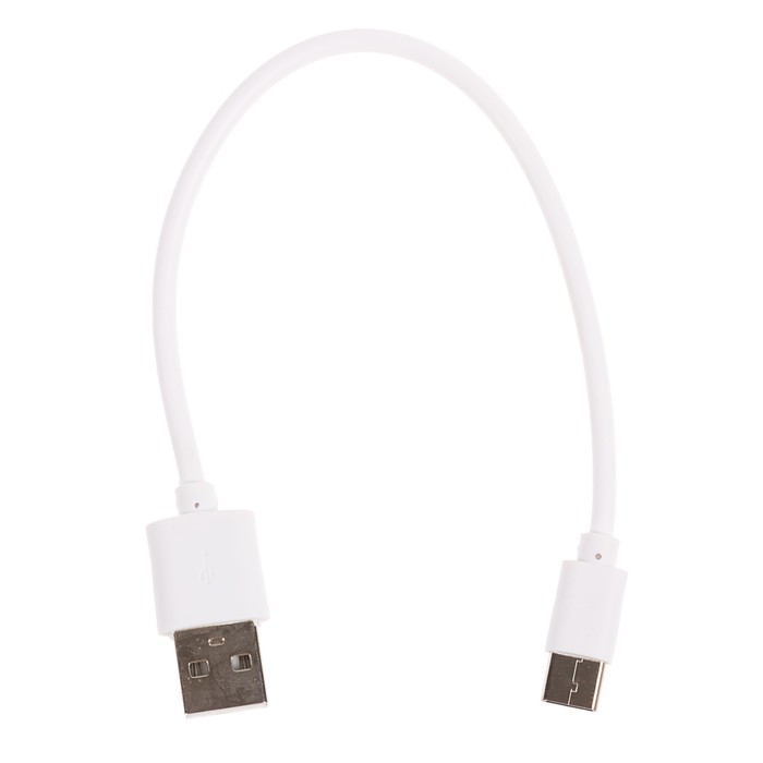 Шнур Luazon USB - Type C, 0,2 метра, белый, только зарядка