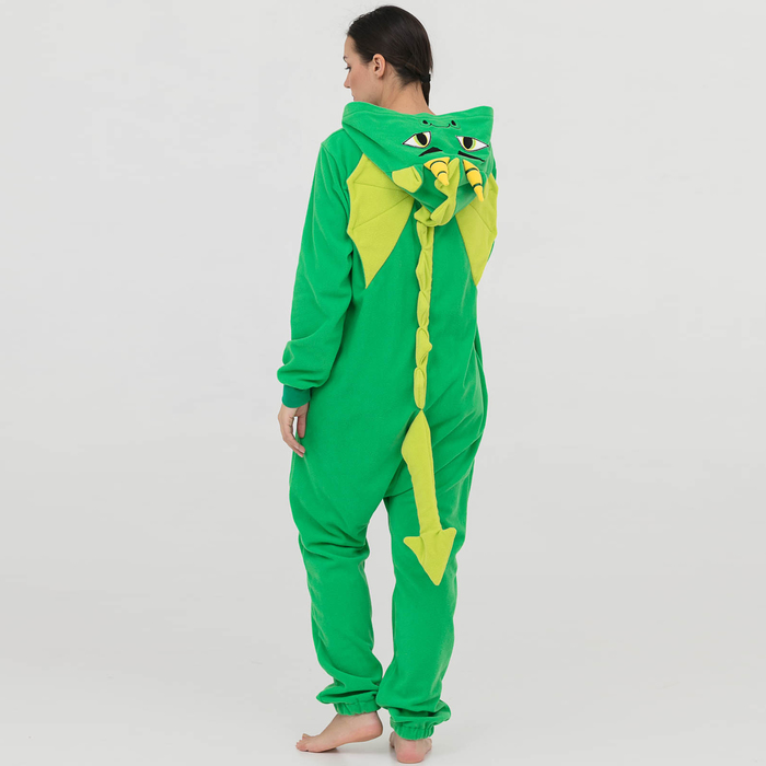 Комбинезон-кигуруми детский "Дракон зеленый", рост 128 см