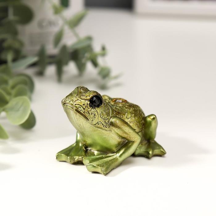 Сувенир полистоун "Лягушонок с узорами" 5х7х6,5 см