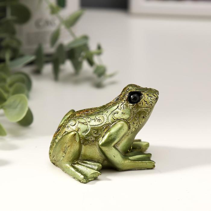 Сувенир полистоун "Лягушонок с узорами" 5х7х6,5 см
