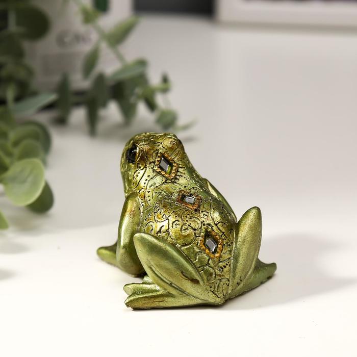 Сувенир полистоун "Лягушонок с узорами" 5х7х6,5 см