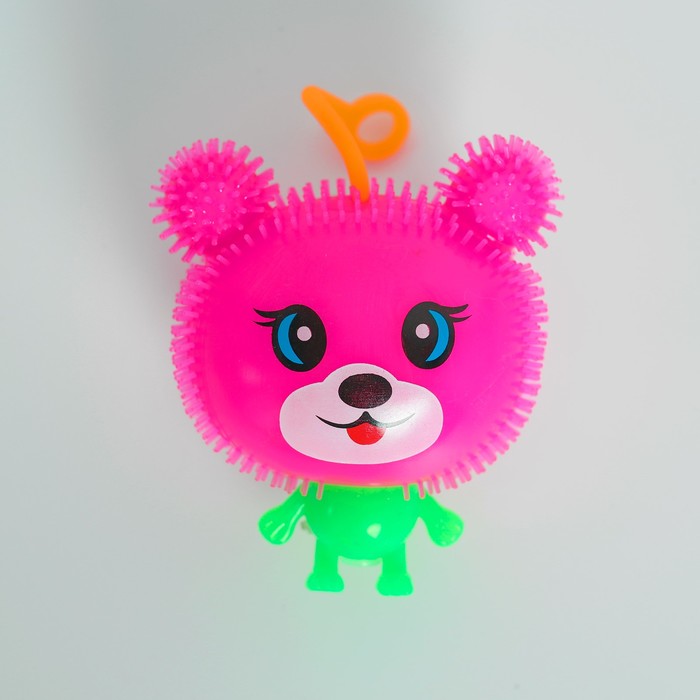 Ёжка "Мишка" световой с пищалкой, цвета МИКС