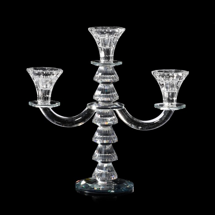 Подсвечник стекло на 3 свечи "Хрусталь" 27х25,5х9,4 см