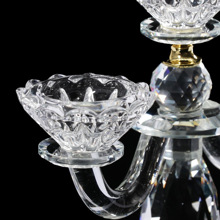 Подсвечник стекло на 3 свечи "Цветы" 18х21,5х7 см