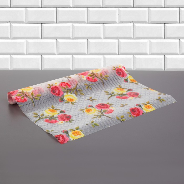 Коврик противоскользящий "Веточка роз" 45х100 см
