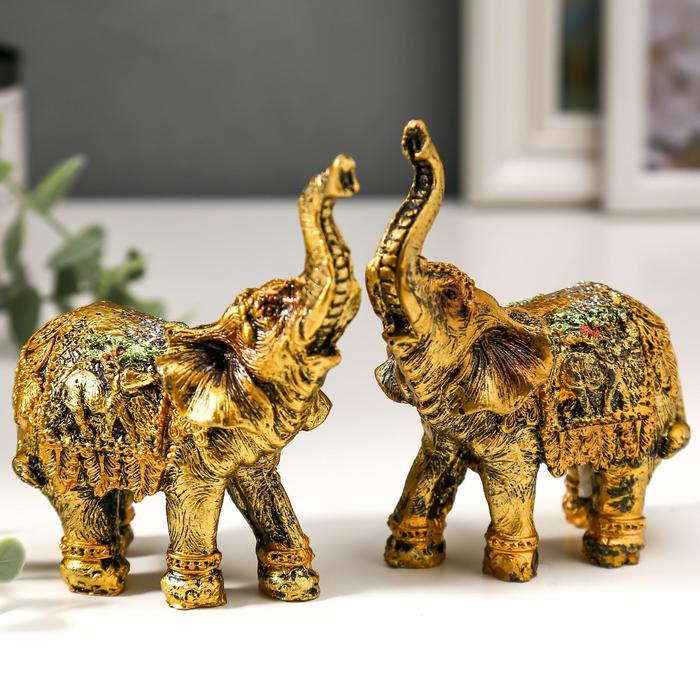 Сувенир полистоун "Африканский слон в мозаичной попоне" МИКС 10х9х4 см