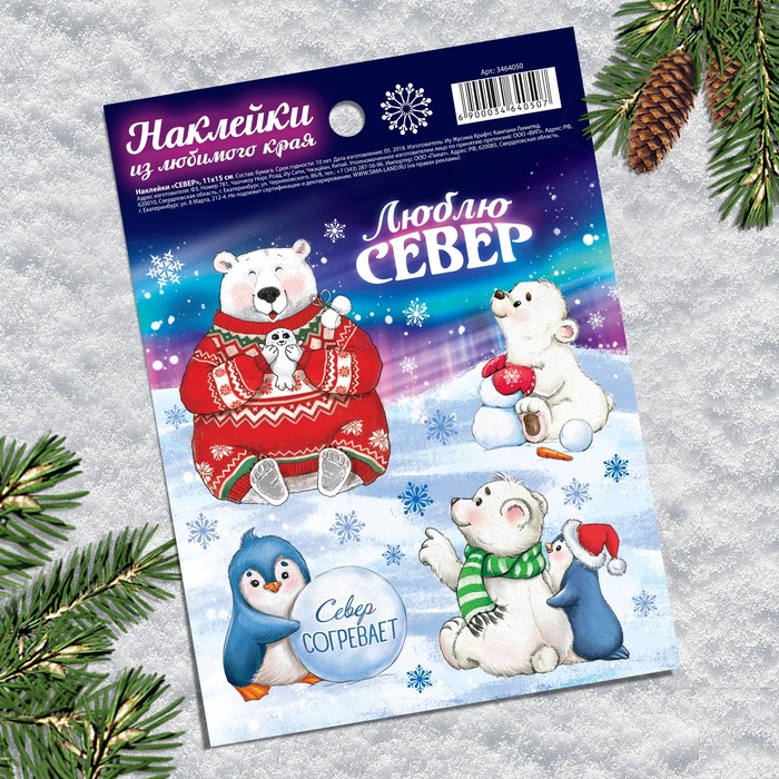 Наклейки «СЕВЕР», 11 х 15 см