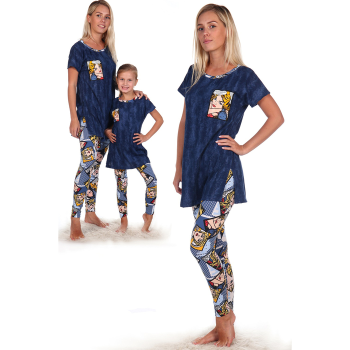 Комплект женский (туника, бриджи) "Габи" цвет синий, р-р 42