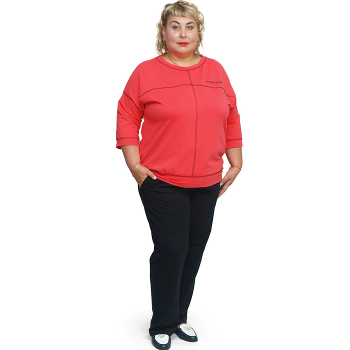 Комплект женский (джемпер, брюки) "Суздаль" цвет красный, р-р 46