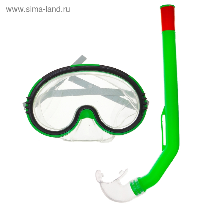 фото Набор для подводного плавания детский, 2 предмета: маска и трубка pvc, в пакете, цвета микс onlitop