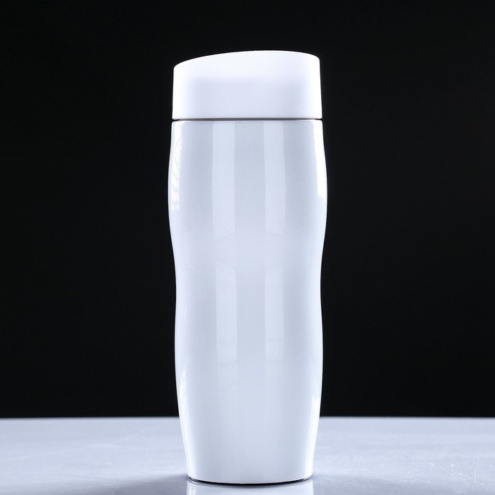 Термокружка "Нежность", 380 мл, 304 нерж сталь, сохраняет тепло 12 ч, белая, 7х20 см