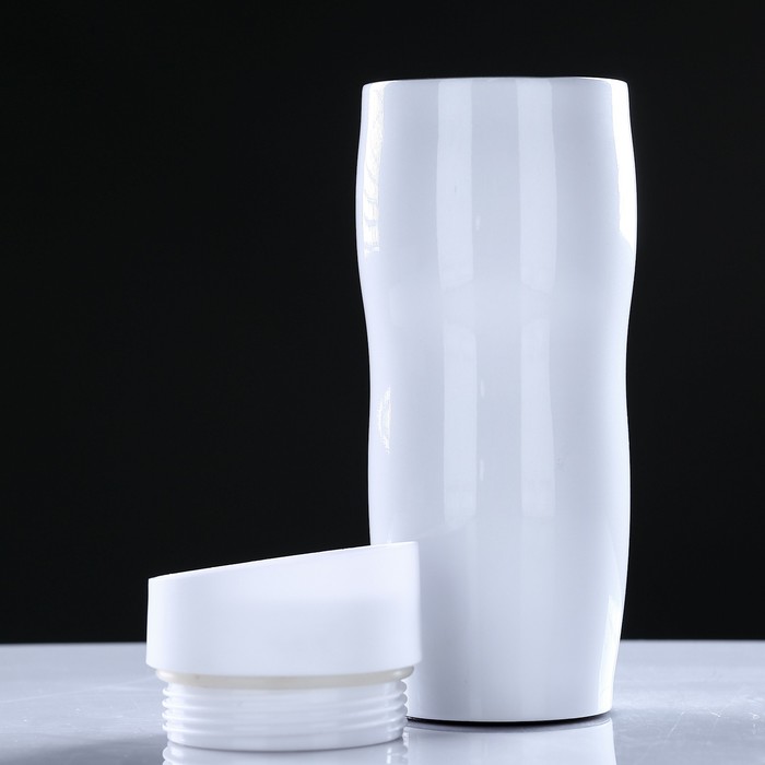 Термокружка "Нежность", 380 мл, 304 нерж сталь, сохраняет тепло 12 ч, белая, 7х20 см