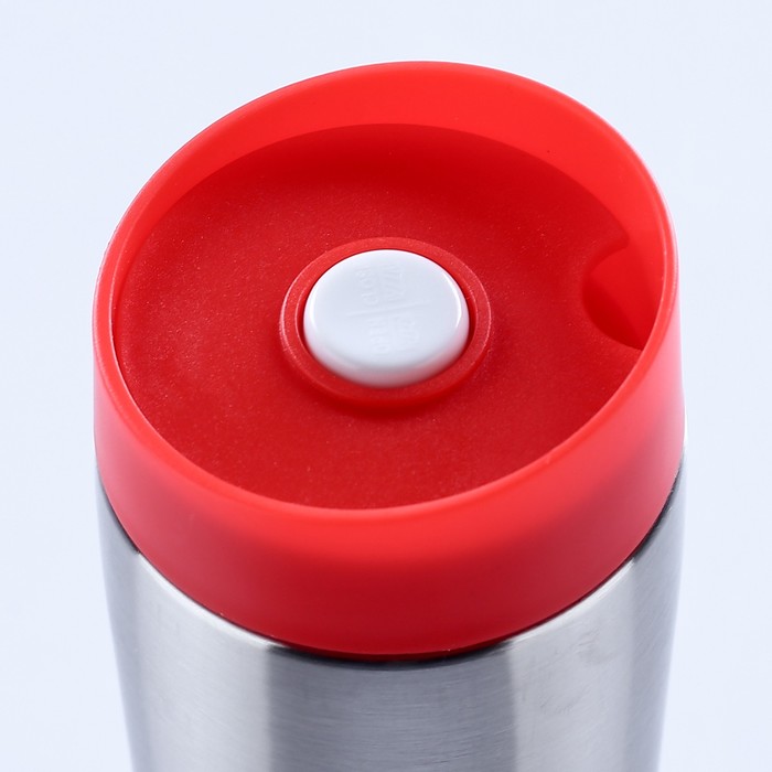 Термокружка "Практик", 380 мл, 304 нерж сталь, сохраняет тепло 12 ч, хромированная, 7х20 см