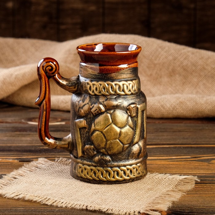 Кружка 0,7 л "Футбол" бронза