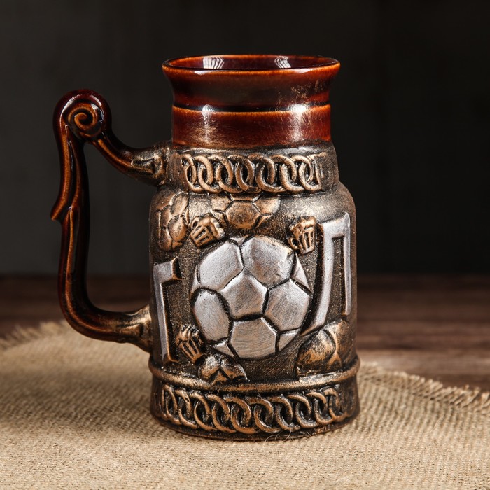 Кружка 0,7 л "Футбол" бронза