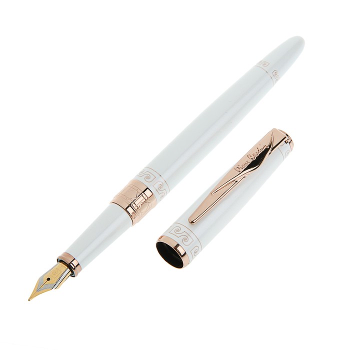 Ручка перьевая Pierre Cardin Secret, латунь, золото, перо 18к, белая (PC1063FP)